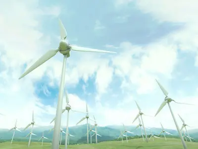 Wind Turbine Low-poly 3D model 4