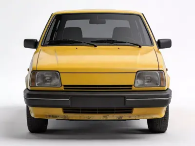 Realistic 80s Boxy Hatchback 3d model Low-poly 3D model