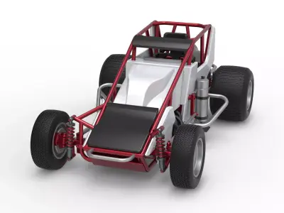Dirt Silver Crown Car Scale 1 to 25 3D print model