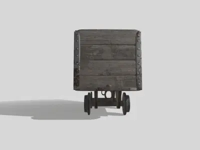Mine cart Low-poly 3D model buy