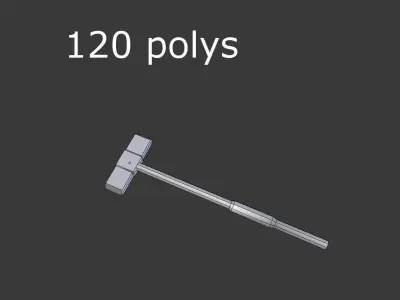 low poly war hammer Low-poly 3D model