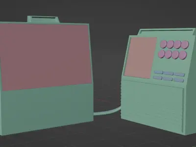 Industrial machine low poly 3D model