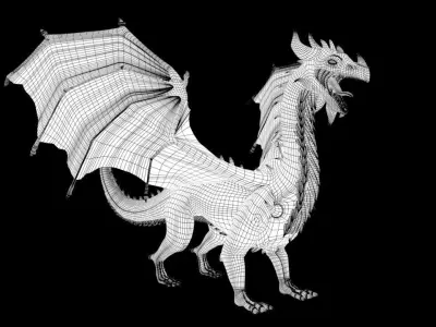 dragon 3d model-low poly 3d model Low-poly 3D model