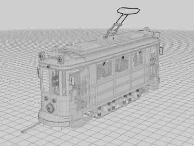 OLD TRAM  Low-poly 3D model purchase