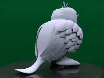 Owl low poly bird 3D model