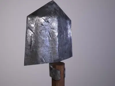 Shovel Lowpoly gold sword Low-poly 3D model