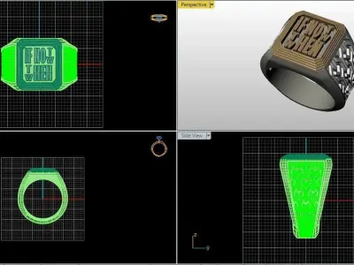 signet ring Motivational 3D model