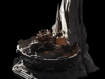 Dragon Asteroid city Floating monolith 2  3D model