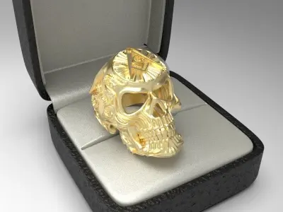 Skull ring 3D print model