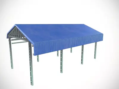 Factory Shed Low-poly 3D model