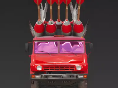 Heart-Seeker Missile Truck 3D Model Low-poly 3D model