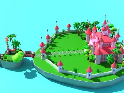 Sea Castle Environment 3D model