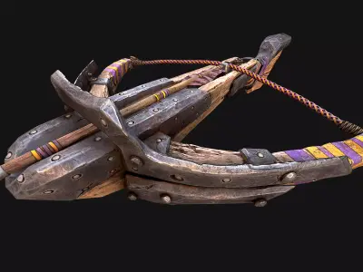 Medieval Crossbow Tournament Fair Weapon Low-poly 3D model