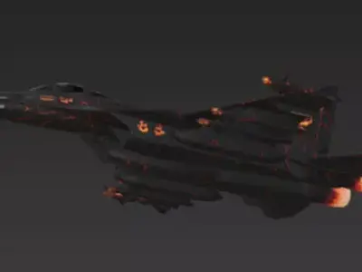 Halloween Fighter Jet 3D Model Inferno Strike Plane Low-poly 3D model