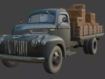 Vintage Cargo Truck 3D Model 3D model