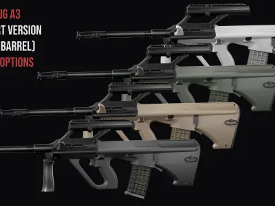 Tactical modular assault rifle Bullpup Steyr AUG A3 Low-poly 3D model