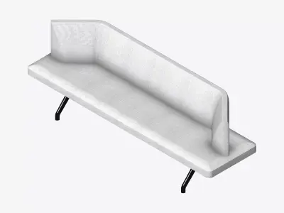 Seat - Bench - Worksmart - Backrest Bent - Double Low-poly 3D model