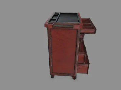 Cupboard dresser with drawers Low-poly 3D model