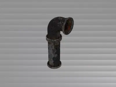 Rusted pipe elbow Free low-poly 3D model