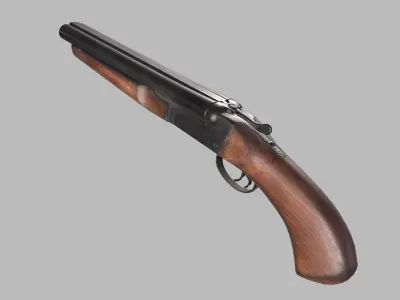 Sawed-Off Shotgun Low-poly 3D model purchase