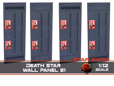 Death Star Wall Panel - E1 - 1-12 scale Blackseries  3D print model