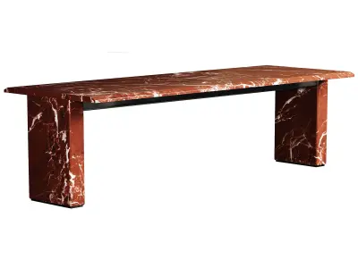 Rectangular Rojo Levanto marble table 3D model