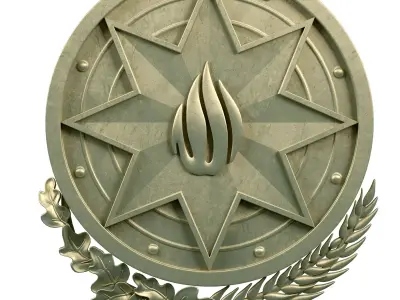 The national emblem of Azerbaijan 3D model