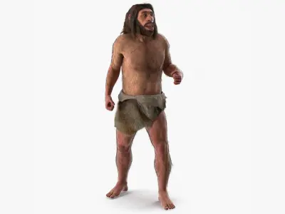 Ancient Neanderthal Fur Rigged 3D model