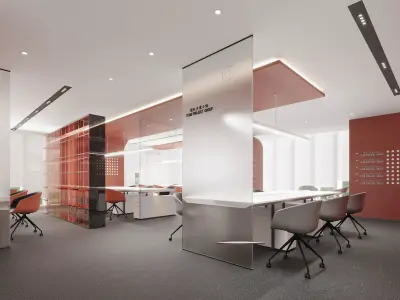  Office interior scene 12 3D model