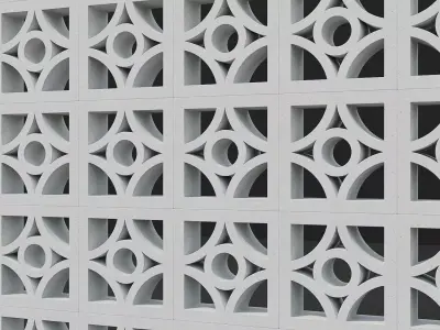Breeze blocks wall Free low-poly 3D model
