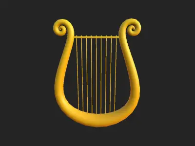 Golden Harp 3D model