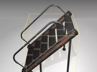 Futuristic Stairs - 20 - Rusty Textures Low-poly 3D model
