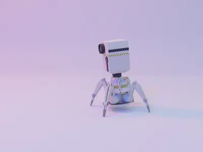 Robot with light 3D model