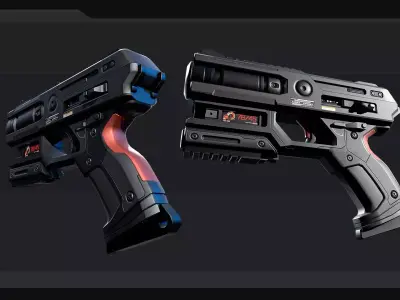 PACK - 6 SCIFI Weapons Low-poly 3D model