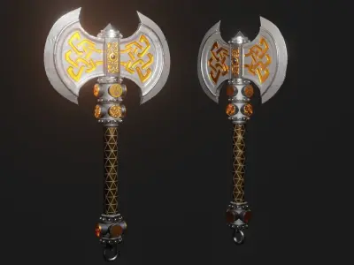 Viking Axe 3D model 9