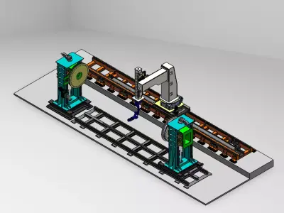 HEADSTOCK AND TAILSTOCK MANIPULATOR WITH ROBOTIC SLIDER 3D model