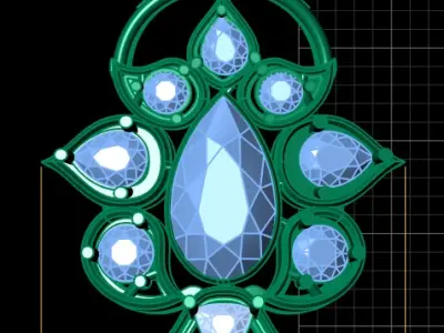 PEAR CLUSTER ANTIQUE LOCKET SET 3D PRINTABLE MODEL 3D print model