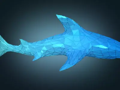 Stylized Shark Figure Low-poly 3D model purchase