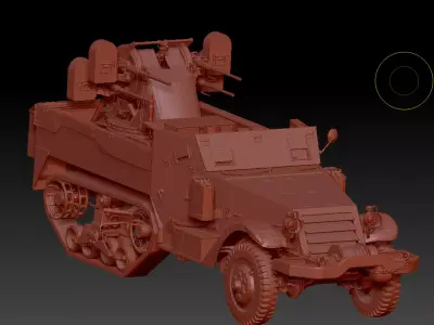 Multiple Gun Motor Carriage M16 3D model
