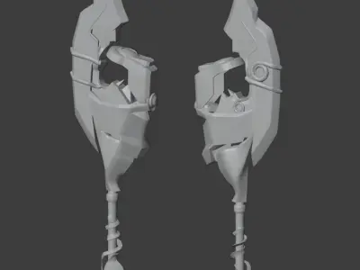 Fantasy axe-blade weapon Low-poly 3D model