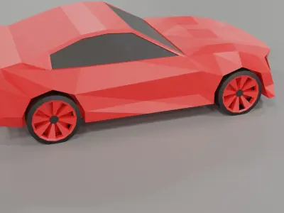 Lowpoly  red car model Free low-poly 3D model