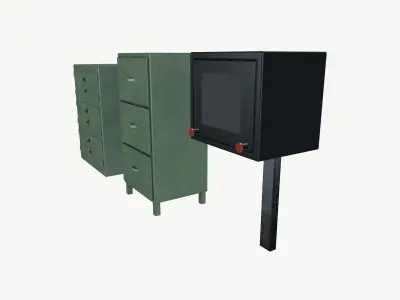 Metal Storage Locker Low-poly 3D model