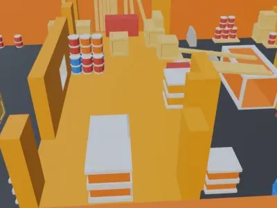 LOWPOLY  FPS  TDM  GAME MAP 3D model