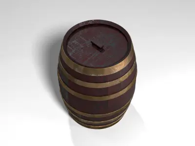 Wood Barrel  Low-poly 3D model purchase
