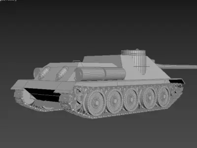 SU-100 piece of machinery Low-poly 3D model
