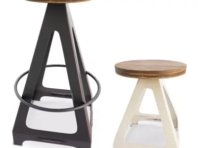 Livorno Industrial Stools 3D model