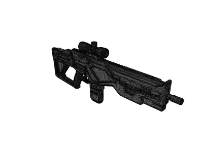 Futuristic Pulse Rifle Blue Ammo 3D model