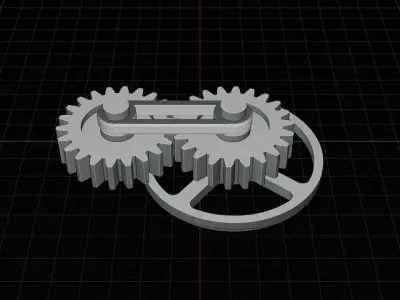 Animated Gears 5 3D model