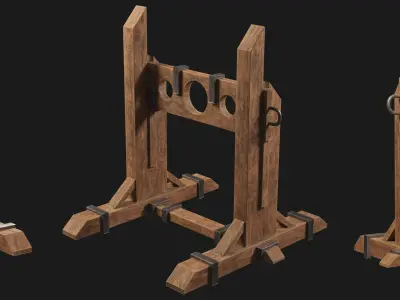 Medieval Pillory Low-poly 3D model purchase