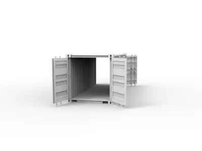 20 Foot ISO Shipping Container 3D model